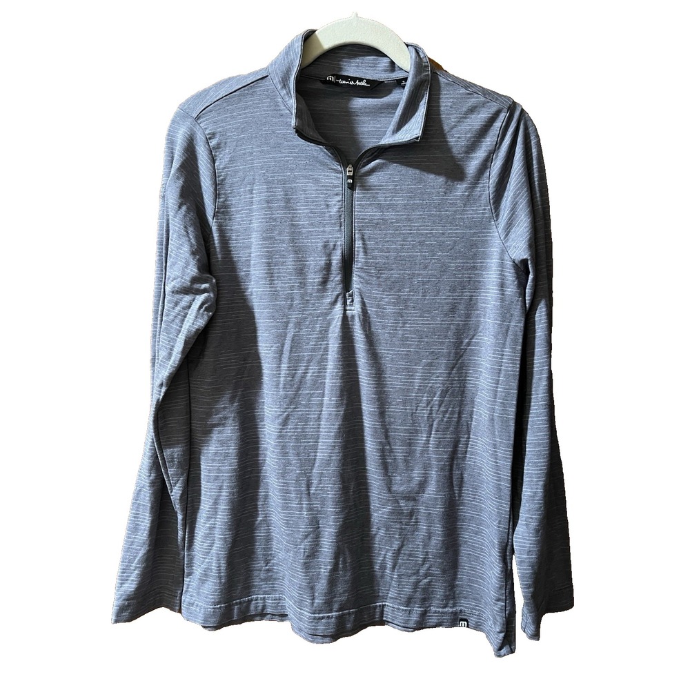 Travis Mathew Men’s Small Gray Heathered 1/4 Zip Athletic Casual Golf Pullover